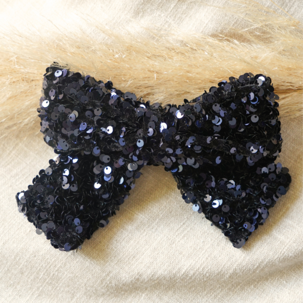 Barrette nœud Paillette bleu