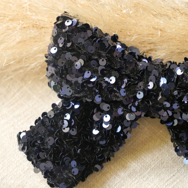 Barrette nœud Paillette bleu – Image 2