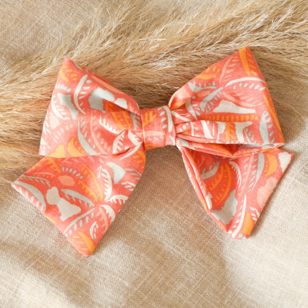 Barrette nœud Bahia Corail