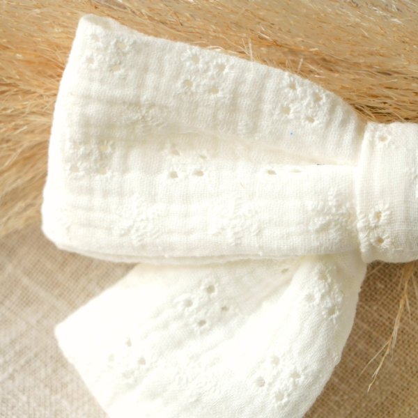 Barrette nœud Pia Blanc – Image 2